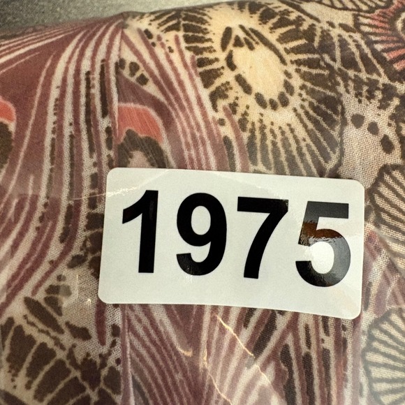 Denim 24/7 Maxi Dress 28W Pink Brown Paisley Peacock Ruffle V-Neck Sleeveless - Picture 10 of 10